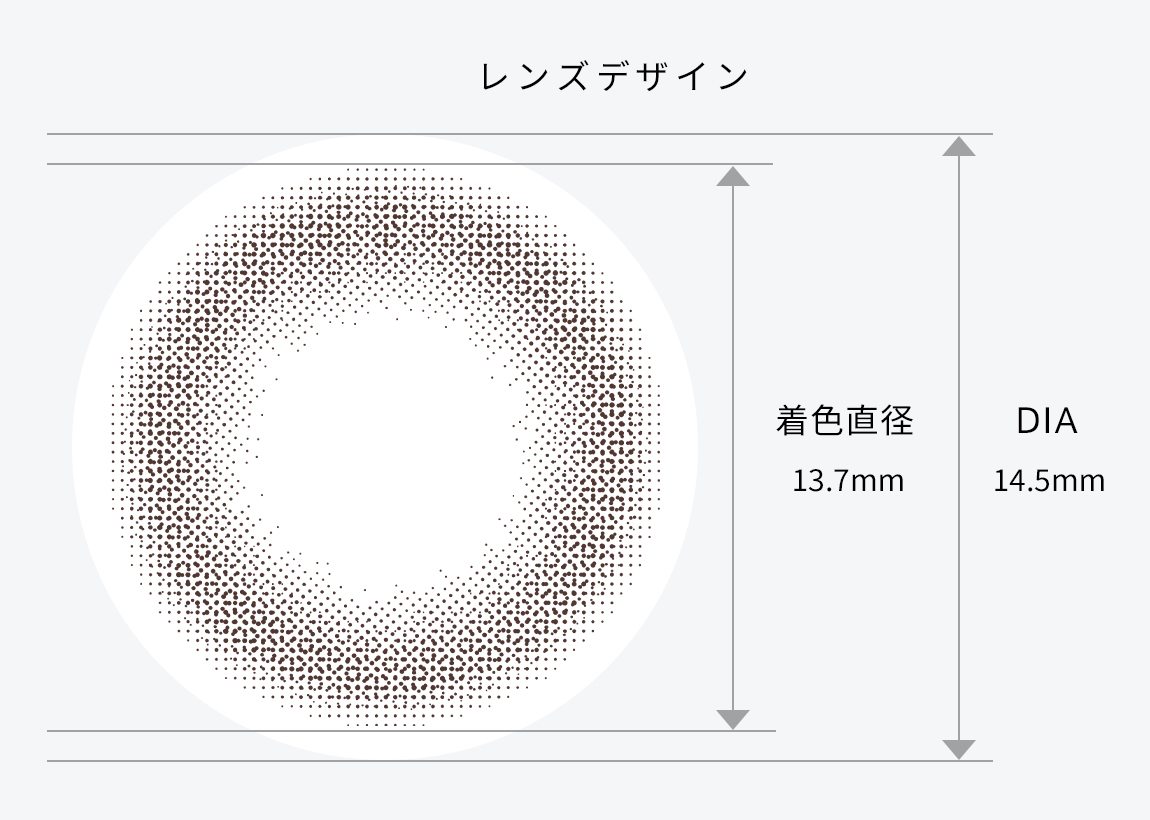 レンズデザイン着⾊直径13.4mm DIA14.2mm